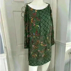 ZARA women’s boatneck, fringed, long sleeve shift dress, Boho, hippie chic, LOVE